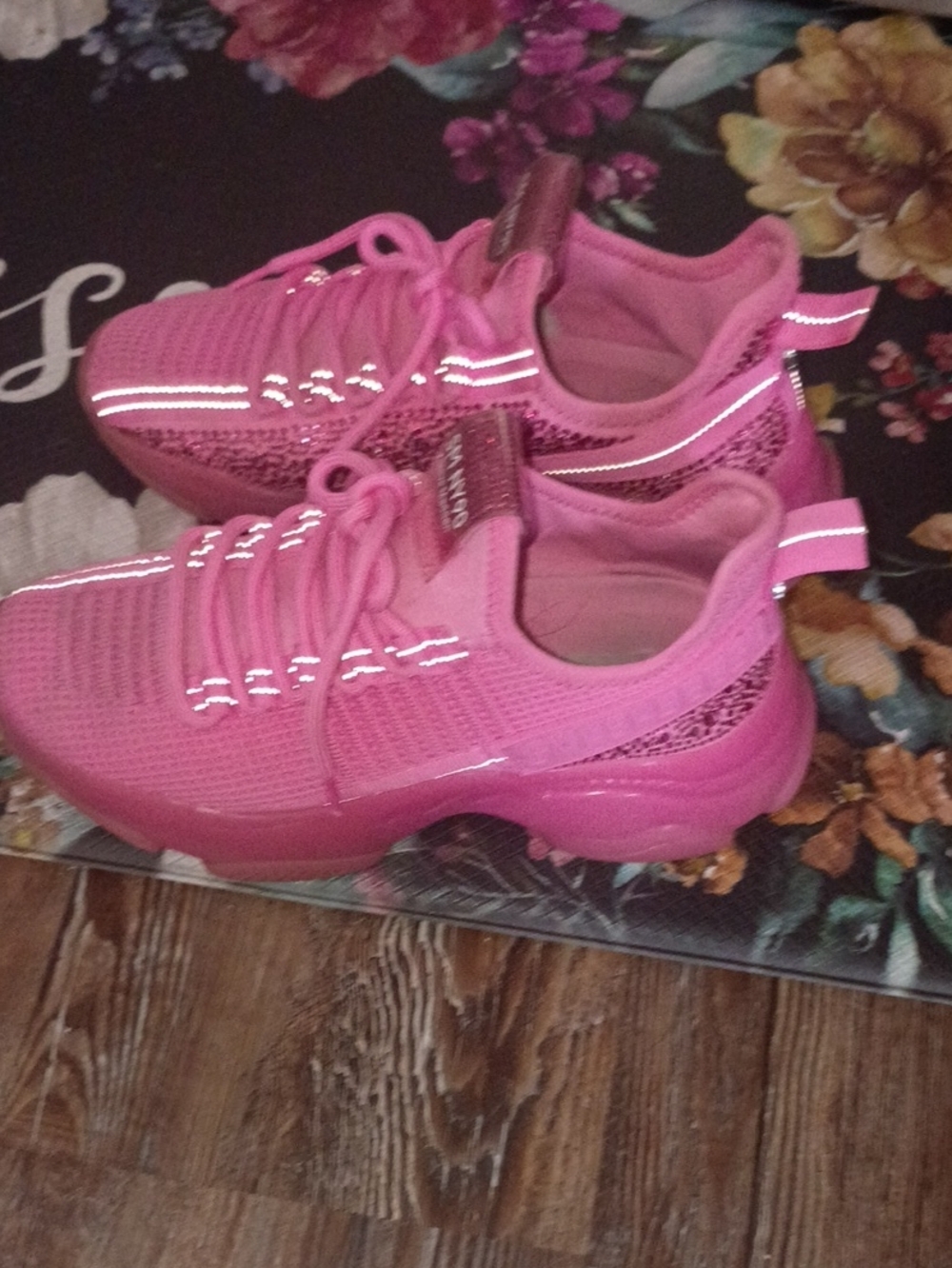 Pink Knit Athletic Sneakers